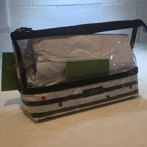 Kate Spade confetti dot cosmetic bag NWT